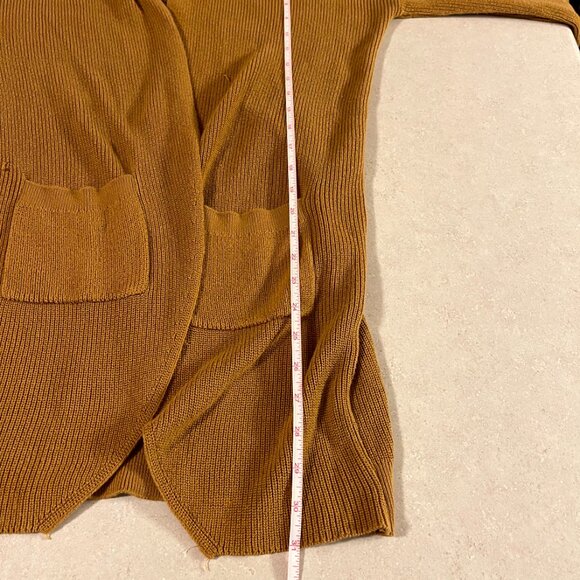 BP Sweater Womens Small Rust Open Front Cardigan Pockets Longline Knit - Picture 8 of 8